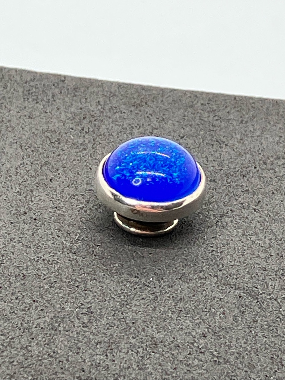 Kameleon 925 Blue Reflective Shimmer  Glass Sterling Silver JewelPop Jewel Pop